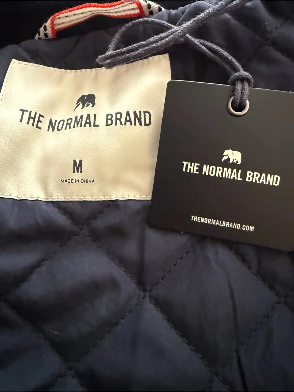 The Normal Brand Navy Bomber-Style Varsity Jacket